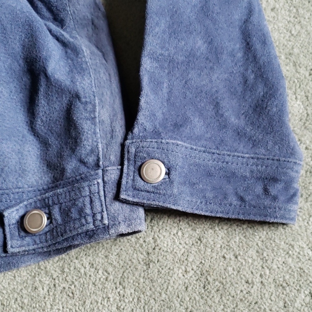 EUC CWS Sz S blue suede jacket - Picture 8 of 8